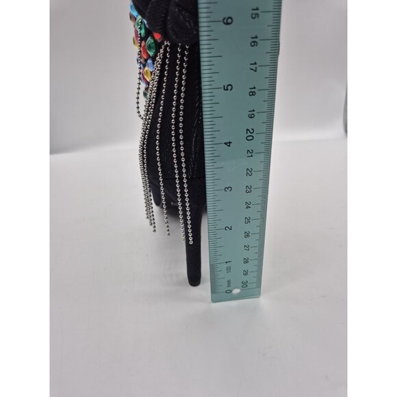 Gianni Bini Women's Boots Size 7 Kaitlin Rhinestone Fringe Denim Cowboy Black - Picture 11 of 14